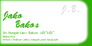 jako bakos business card